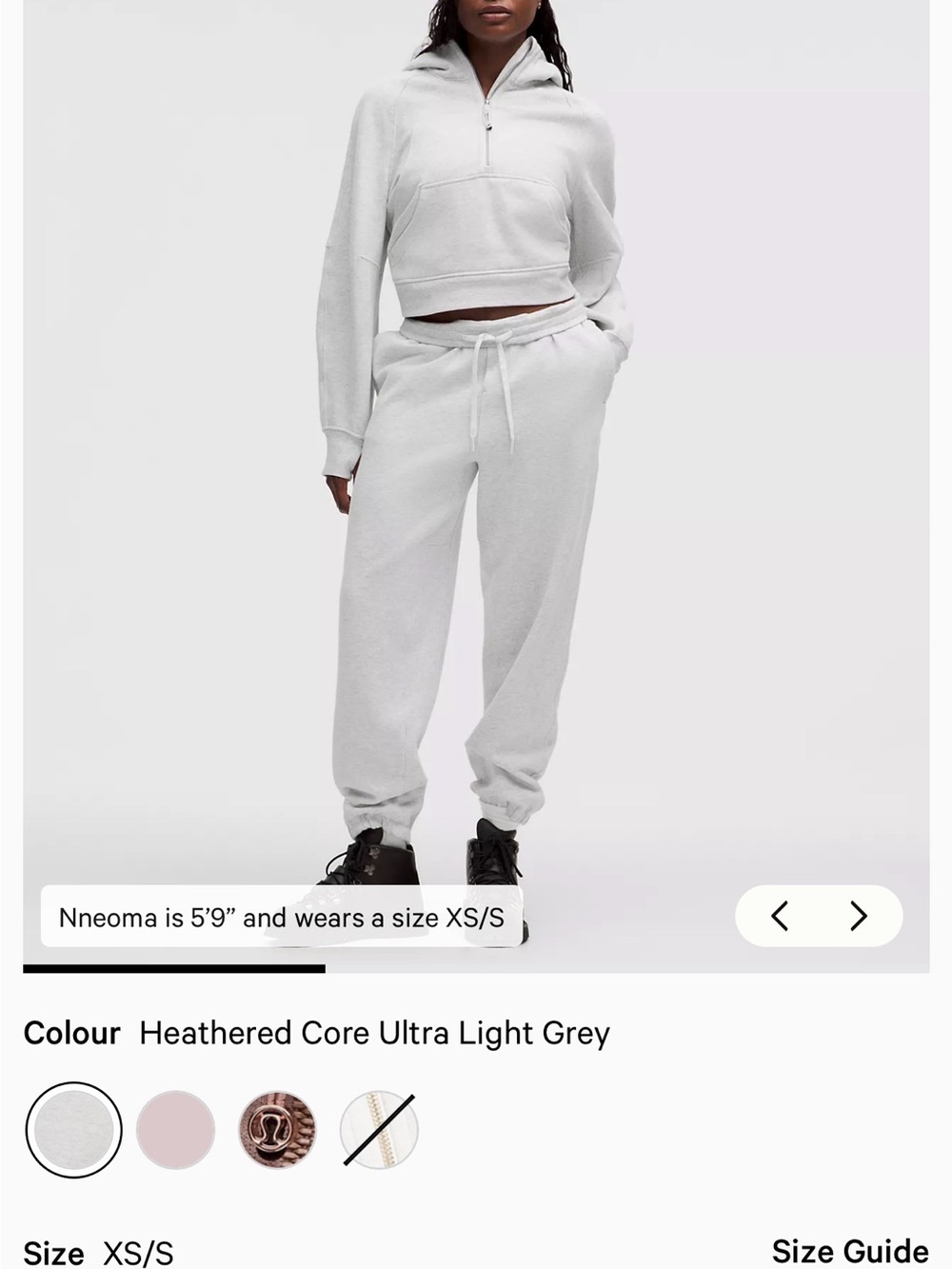 Lululemon Scuba Oversized Half-Zip Hoodie in Heathered Core Ultra Light Grey